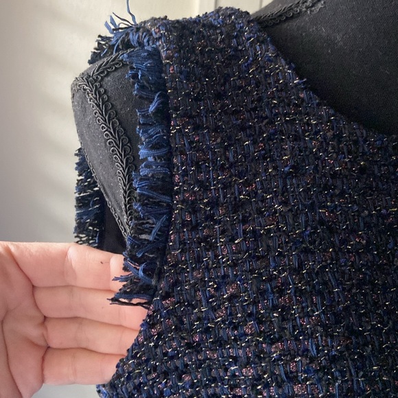 NWT J. Crew Sparkly Navy Tweed Shift Dress 10 - Picture 6 of 13